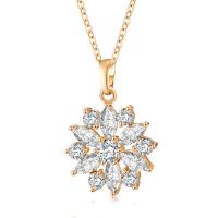 Cubic Zircon Micro Pave Brass Necklace, with Cubic Zirconia, plated, fashion jewelry, white 