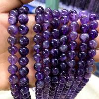 Natürliche Amethyst Perlen, rund, DIY, violett, verkauft von Strang