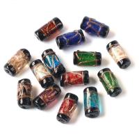 Goldsand Lampwork Perlen, DIY, keine, 8x16mm, verkauft von PC