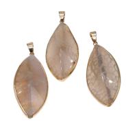 Agate Brass Pendants, with Brass, Teardrop, plated, DIY, light pink, 57*20*12mm Approx 7mm 