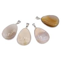 Agate Brass Pendants, with Brass, Teardrop, plated, DIY 45*31*9mm Approx 1mm 