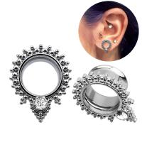 Art und Weise Piercing Tunnel, Edelstahl, unisex & verschiedene Größen vorhanden & mit Strass, originale Farbe, verkauft von Paar