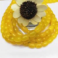 perles en Jade jaune, jaune de jade, tambour, poli, DIY, Jaune Environ Vendu par brin