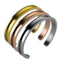 Titanium Steel Cuff Bangle, plated, Adjustable & Unisex 7mm, Inner Approx 57mm 