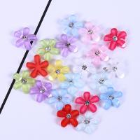 Mobile Phone DIY Decoration, Resin, Flower, with rhinestone 10mm 