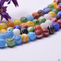 Plaqué Perles de verre, Rond, DIY & normes différentes pour le choix, couleurs mélangées, Vendu par brin