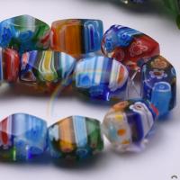 Millefiori Glasperlen, Lampwork, DIY, gemischte Farben, 18mm, verkauft von Strang