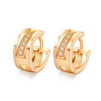 Brass Huggie Hoop Earring, gold color plated, micro pave cubic zirconia & for woman 