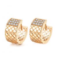 Brass Huggie Hoop Earring, gold color plated, micro pave cubic zirconia & for woman 