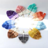 Fashion Tassel Earring, Cotton Thread, Leaf & for woman 110*70mm 