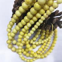 Cloisonne Stone Beads, Round, polished, DIY golden yellow 