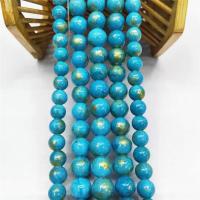 Cloisonne Stone Beads, Round, polished, DIY blue 