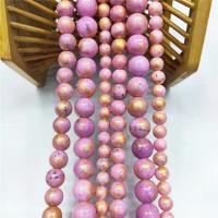 Cloisonne Stone Beads, Round, polished, DIY purple pink 