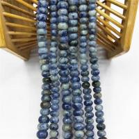 Blue Speckle Stone Beads, Abacus, polished, DIY blue 