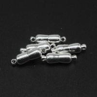 Fermoir magnétique en alliage de zinc, Placage, DIY, argent, 20*6mm, Vendu par PC