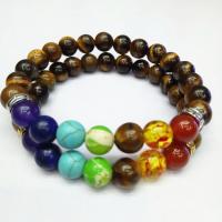 Tiger Eye Stone Bracelets, Round, polished, Unisex 8mm Approx 7.5 Inch 