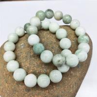 Green Jade Bracelet, Round, polished, Unisex light green Approx 7.5 Inch 