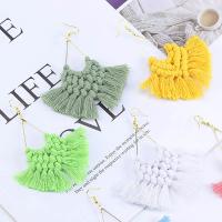 Fashion Tassel Earring, Zinc Alloy, with Waxed Cotton Cord, fashion jewelry & Unisex 