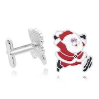 Zinc Alloy Cufflinks, durable & Christmas Design & Unisex, red 