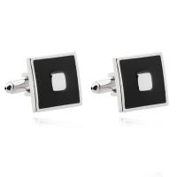 Zinc Alloy Cufflinks, durable & Unisex, black 