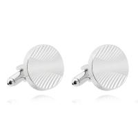 Zinc Alloy Cufflinks, durable & Unisex, silver color 