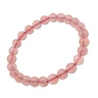 Quarz Armbänder, Strawberry Quartz, rund, poliert, Modeschmuck & verschiedene Größen vorhanden, Rosa, verkauft von Strang