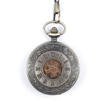 Montre de poche, alliage de zinc, avec verre & acier inoxydable, mouvement chinoise, Placage, Résistant à l’eau de vie & pour homme, noire 380mm, Vendu par PC