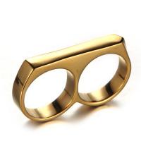 Partículas de acero Anillo de dedo doble cadena enlace, chapado, diverso tamaño para la opción & para hombre, más colores para la opción, Vendido por UD