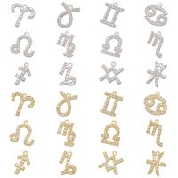 Cubic Zirconia Micro Pave Brass Pendant, 12 Signs of the Zodiac, plated & micro pave cubic zirconia Approx 1mm 