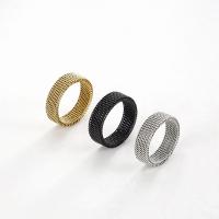 Anillo de dedo de acero Titanium de, Partículas de acero, Donut, chapado, Joyería & diferentes estilos para la opción & para mujer, más colores para la opción, tamaño:6, Vendido por UD