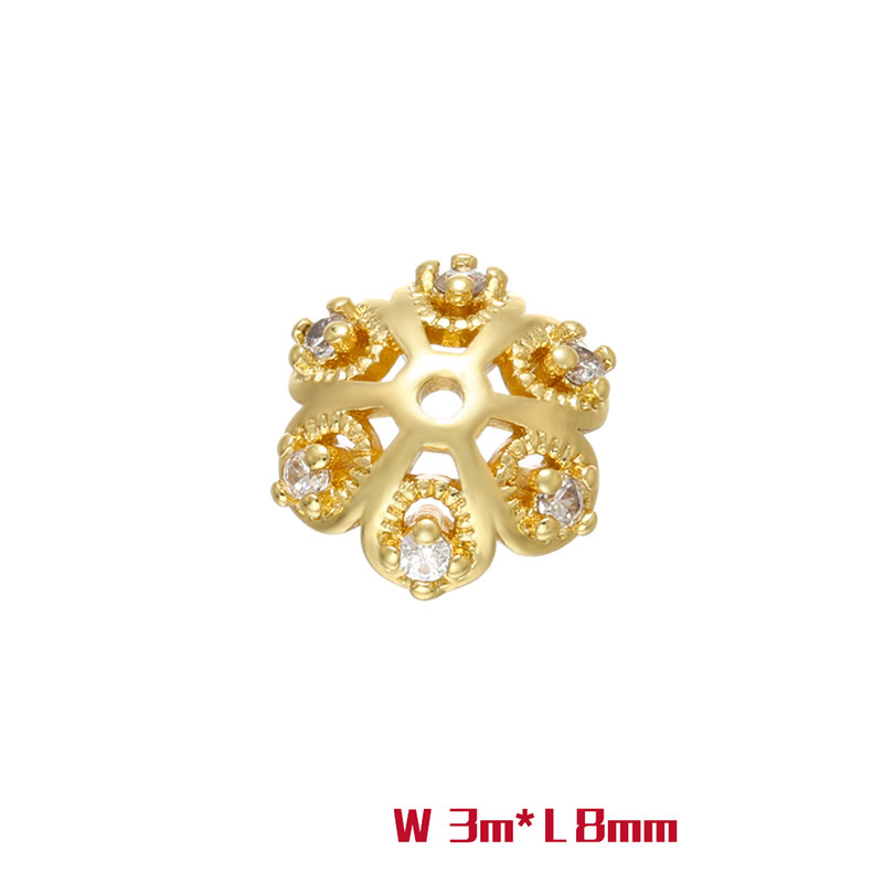 Brass Bead Cap, Flower, plated, different size for choice & micro pave cubic zirconia, more colors for choice, Sold By PC