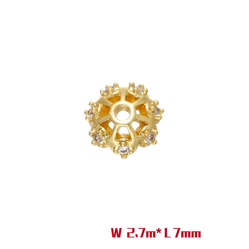 Brass Bead Cap, Flower, plated, different size for choice & micro pave cubic zirconia, more colors for choice, Sold By PC