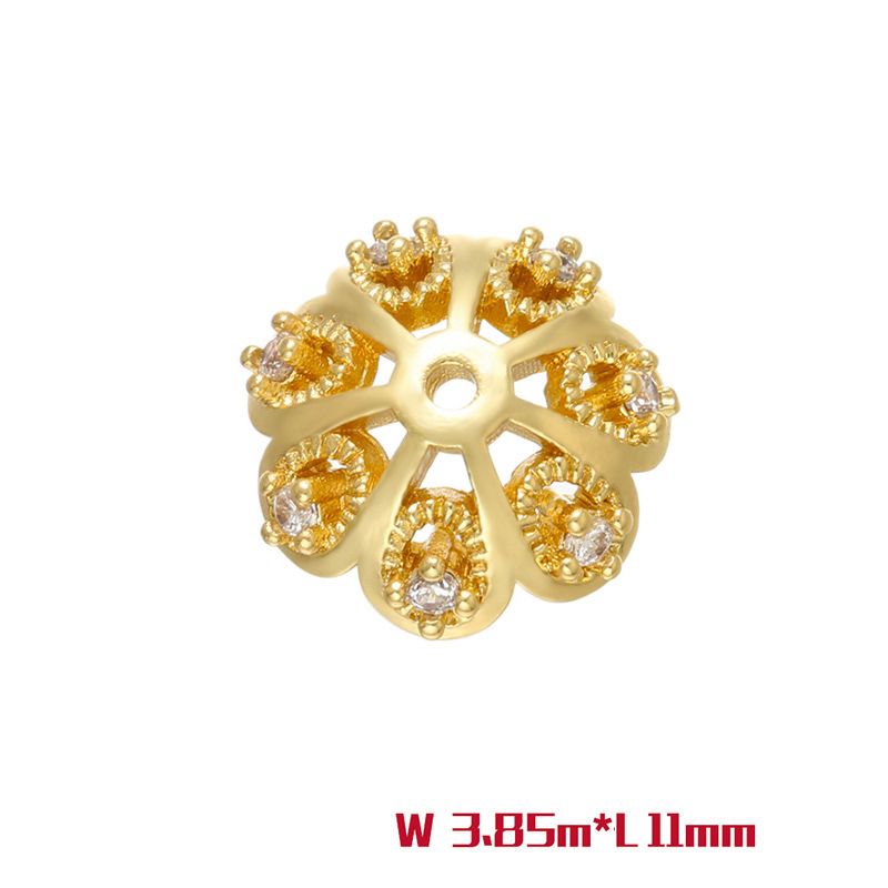 Brass Bead Cap, Flower, plated, different size for choice & micro pave cubic zirconia, more colors for choice, Sold By PC