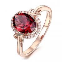 Bague zircone cubique, cupronickel, avec zircon cubique, beignet, Placage, bijoux de mode & taille de l'anneau mixte & pour femme, rouge Vendu par PC