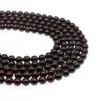 Natural Garnet Beads, Round, polished, DIY dark red 