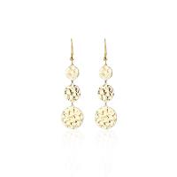 Boucles d'oreilles en acier titane, Rond, Placage, bijoux de mode & pour femme, doré, 57mm, Vendu par paire