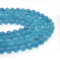 Aquamarine Beads, Round, polished, DIY blue 