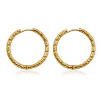 Acier titane boucle d'oreille cercle, Placage, bijoux de mode, plus de couleurs à choisir, 20.3*2.7mm, Vendu par paire