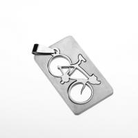 Pendentifs en acier inoxydable, rectangle, Placage, DIY, argent, 20*35mm Vendu par sac