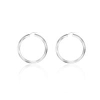 Acier titane boucle d'oreille cercle, beignet, poli, bijoux de mode, argent, 43.5*5.25mm, Vendu par paire