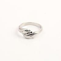 Zinklegierung Fingerring , Platinfarbe platiniert, unisex, Größe:5.5, verkauft von PC