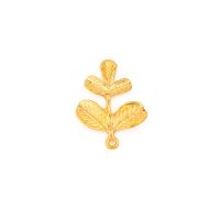 Zinc Alloy Leaf Pendants, gold color plated, Unisex 