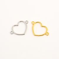 Zinc Alloy Charm Connector, Heart, plated, DIY 