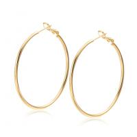 Brass Hoop Earring, gold color plated, for woman 