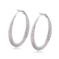 Brass Hoop Earring, plated, for woman 