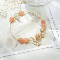 Pulseras de Cristal, metal, con Cristal, Joyería & diverso tamaño para la opción, naranja, Vendido por Sarta