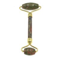 Massage-Schmuck, Unakite, poliert, natürliche, grün, 57*38*10-20*18*10mm, Länge:143 Millimeter, verkauft von PC