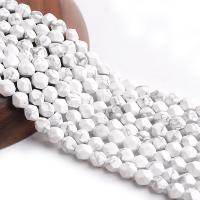 Howlite Beads, Rhombus, polished, DIY & faceted, white, 8m Approx 1mmmm mm cm 