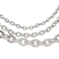 Stainless Steel Oval Chain, plated, DIY silver color 