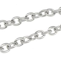 Stainless Steel Oval Chain, plated, DIY silver color 